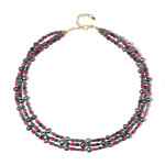 Black Freshwater Pearl Silver Necklace (Riya)