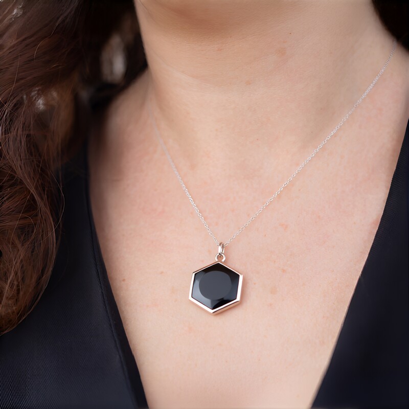 Collana in argento con Onice Nero