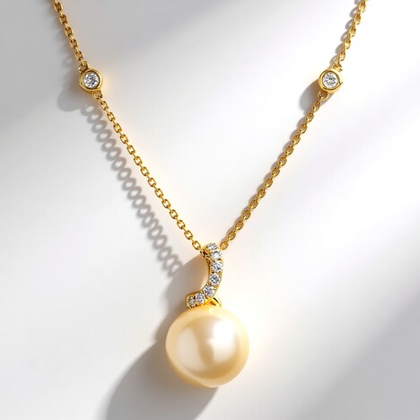 Collana in oro con Perla Dorata dei Mari del Sud (CIRARI)