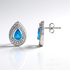 Orecchini in argento con Apatite Blu Neon