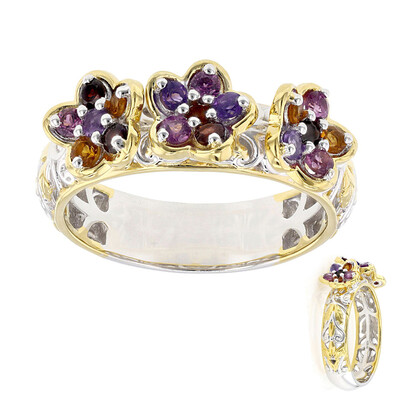 Zilveren ring met Mozambique granaten (Gems en Vogue)