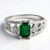 Anello placcato in platino con Smeraldo Bahia