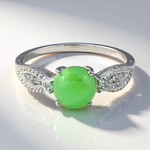 Anello in argento con Crisoprasio Imperiale