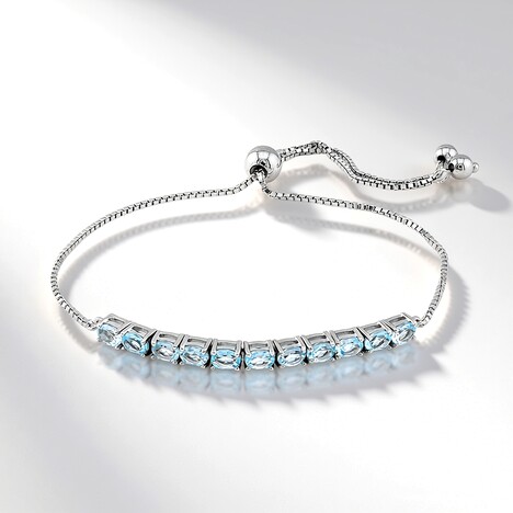 Bracciale in argento con Topazio Blu Cielo