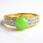 Bague en argent et Chrysoprase impériale