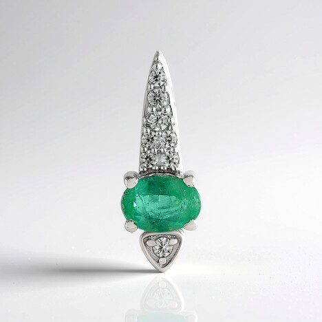 Ciondolo in argento con Smeraldo Russo