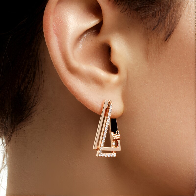 Orecchini in argento con Diamante Argyle Rose de France I1 (Annette)