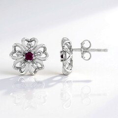 Orecchini in argento con Rodolite