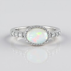 Anello in argento con Opale di Welo