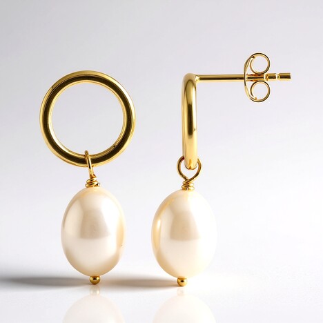 Orecchini in argento con Perla d'Acqua Dolce Bianca