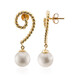 Weiße Süßwasserzuchtperlen-Goldohrringe (TPC)