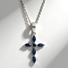Collana in oro con Zaffiro Ceylon Blu