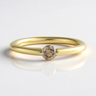 Anillo en oro con Diamante champán I2 (de Melo Gold)