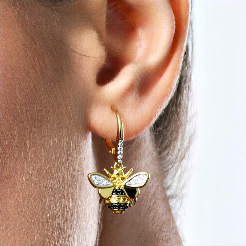 Boucles d'oreilles en argent et Topaze blanche