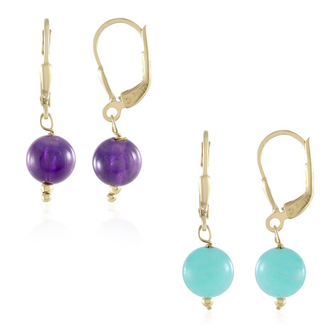 Zilveren oorbellen met amazonieten