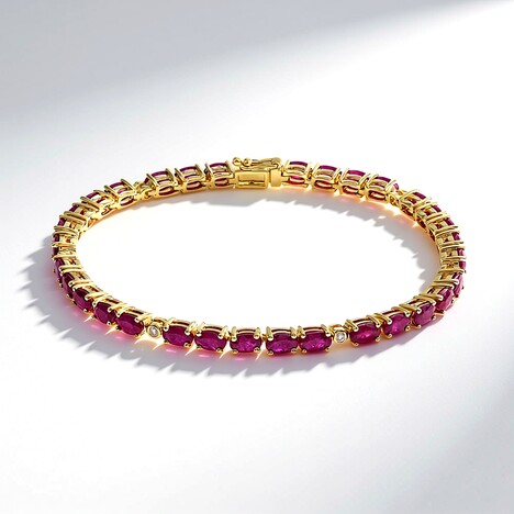 Bracciale in oro con Rubino Mozambico AAA