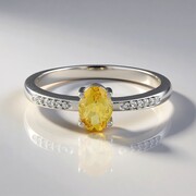 Anello in argento con Berillo Giallo