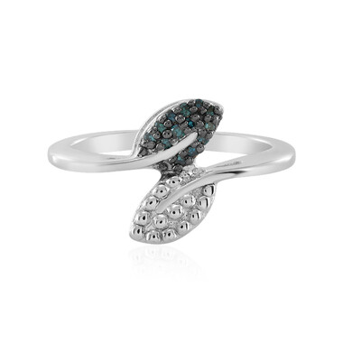 Anello in argento con Diamante Blu SI1