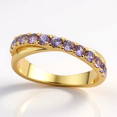 Anello in oro con Zaffiro Ceylon Porpora (non riscaldato)