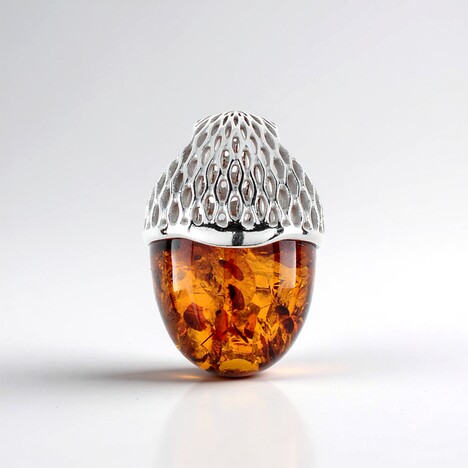 Ciondolo in argento con Ambra Baltica Cognac (dagen)