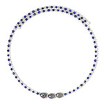 Collar al cuello en acero con Perla freshwater negra (Riya)