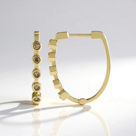 Orecchini in oro con Diamante Champagne SI1
