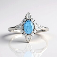 Anello in argento con Acquamarina Brasiliana