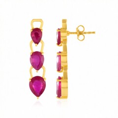 Madagascar Ruby Silver Earrings (de Melo Essence)