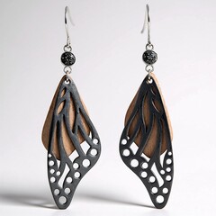 Orecchini in argento con Diamante Nero