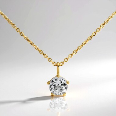 Weißer Topas-Silbercollier
