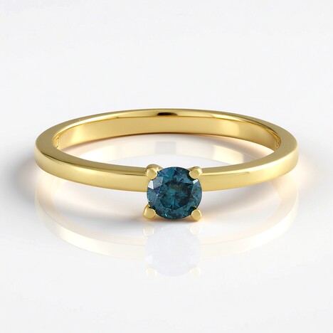 Anello in argento con Diamante Blu I2