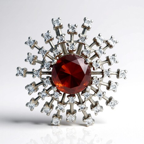 Ciondolo in argento con Occhio di Tigre Rosso