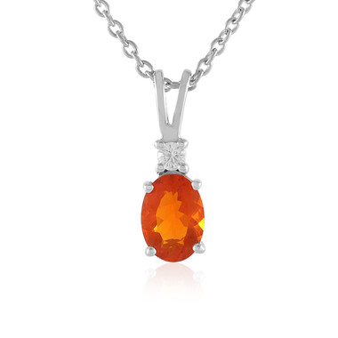 Mexikanischer Feueropal-Silberhalskette
