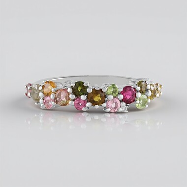 Fancy Tourmaline Silver Ring