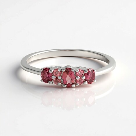 Bague en argent et Tourmaline rose du Brésil