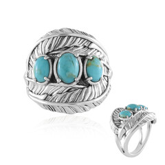 Zilveren ring met een Kingman turkoois (Desert Chic)