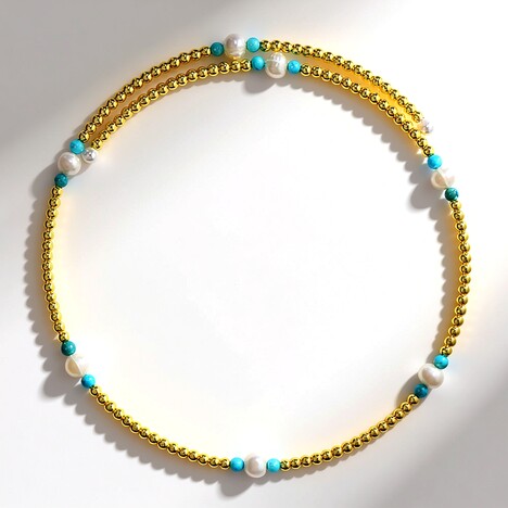 Collana rigida in acciaio con Turchese (Riya)
