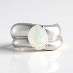 Anello in argento con Opale di Welo AAA (de Melo Essence)