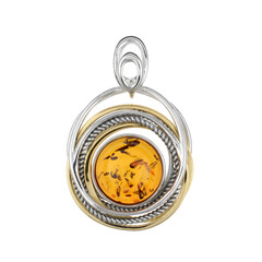 Cognac Baltic Amber Silver Pendant (dagen)