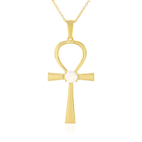 Collier en argent et Pierre de Lune arc-en-ciel