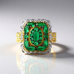 Anello in argento con Smeraldo Zambia (Gems en Vogue)