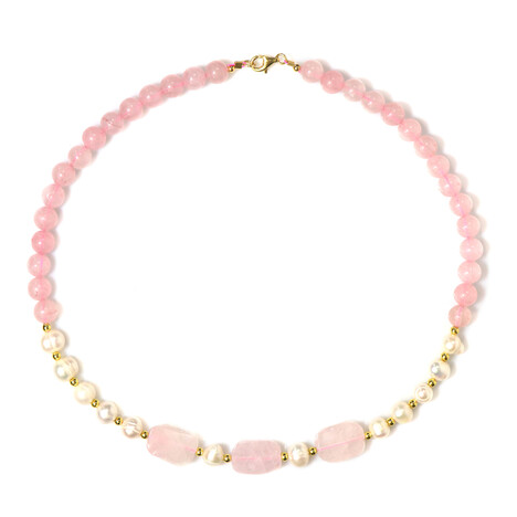 Collana in argento con Quarzo Rosa (Riya)