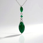 Collana in argento con Berillo color smeraldo