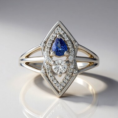 Unheated Ceylon Blue Sapphire Silver Ring