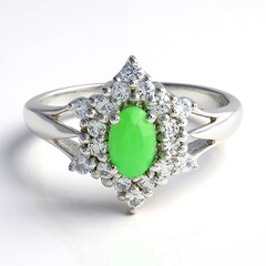 Anello in argento con Crisoprasio Imperiale
