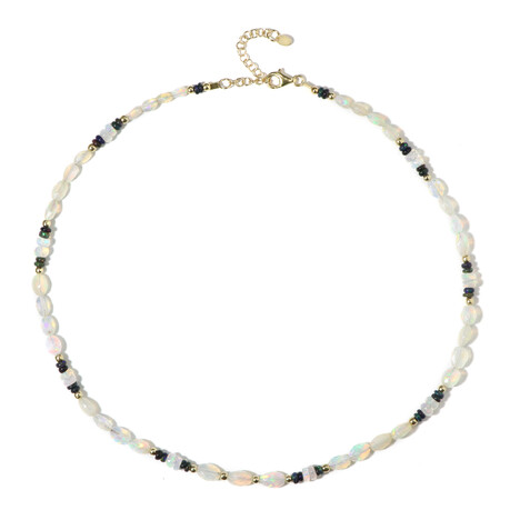 Zilveren halsketting met Welo-opalen