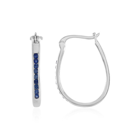Blauer Saphir-Silberohrringe