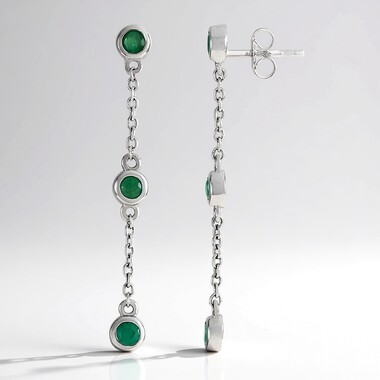 Pendientes en plata con Esmeralda de Socoto