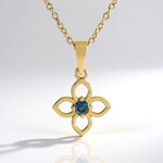 Collana in argento con Diamante Blu I2
