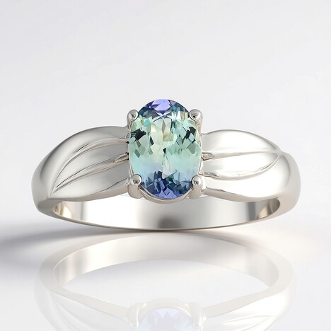 Bague en argent et Tanzanite verte